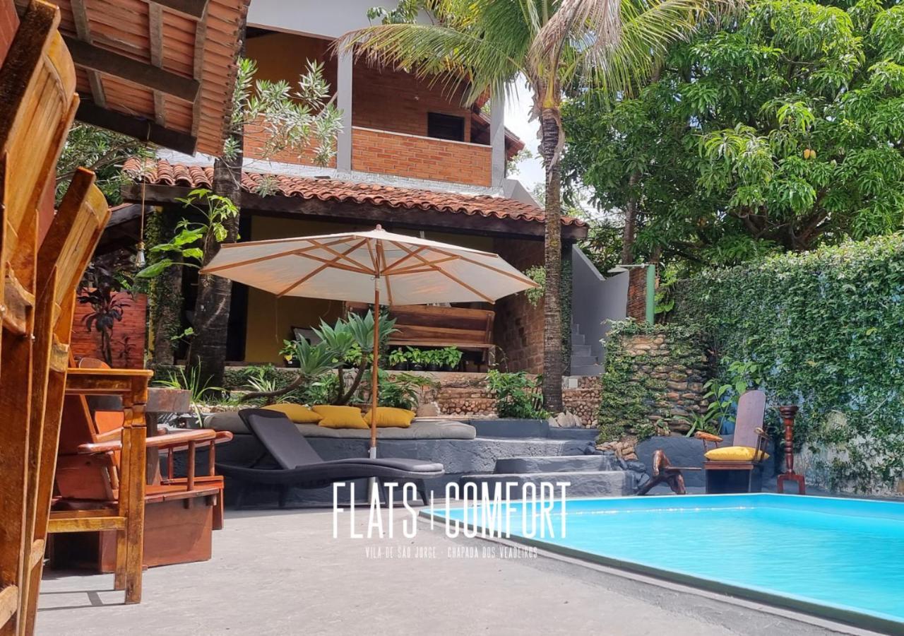 Novidade Flats Comfort Na Vila De Sao Jorge - Chapada Dos Veadeiros Hotel ภายนอก รูปภาพ