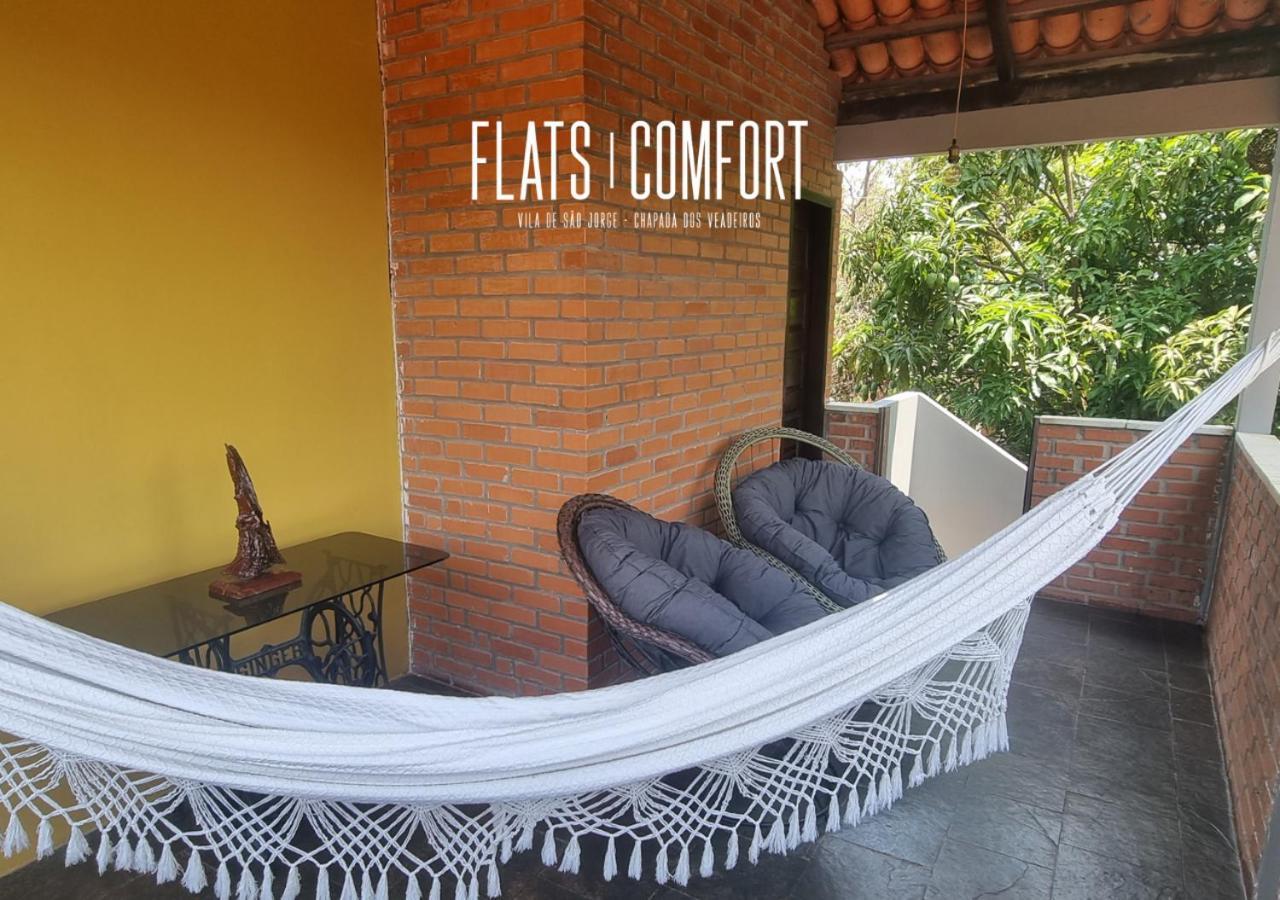 Novidade Flats Comfort Na Vila De Sao Jorge - Chapada Dos Veadeiros Hotel ภายนอก รูปภาพ