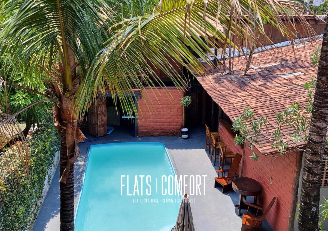Novidade Flats Comfort Na Vila De Sao Jorge - Chapada Dos Veadeiros Hotel ภายนอก รูปภาพ