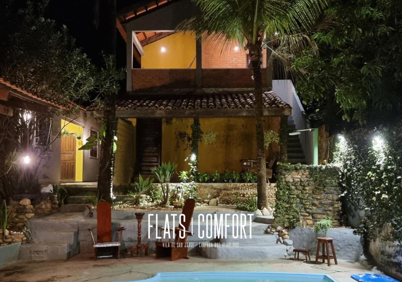 Novidade Flats Comfort Na Vila De Sao Jorge - Chapada Dos Veadeiros Hotel ภายนอก รูปภาพ