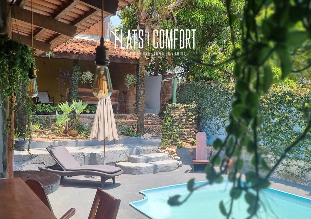 Novidade Flats Comfort Na Vila De Sao Jorge - Chapada Dos Veadeiros Hotel ภายนอก รูปภาพ